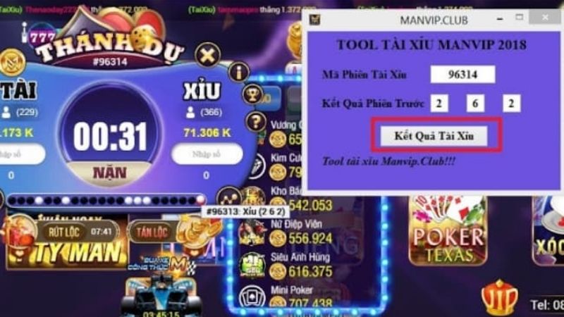 App Manvip - tính toán xác suất tài xỉu chính xác 100%