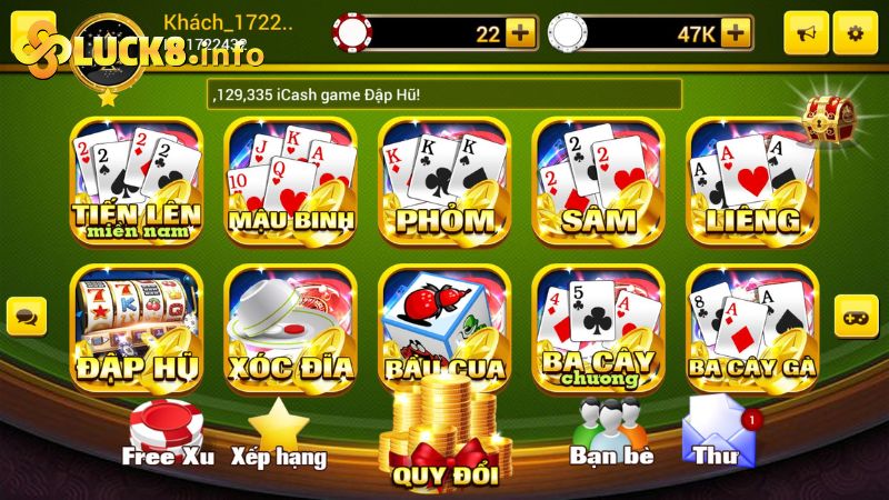 Các game bài đổi thưởng được chơi nhiều nhất tại Luck8