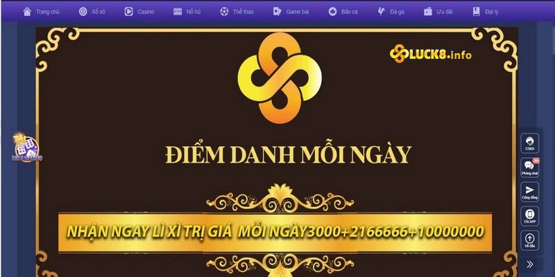 Một số sự kiện khuyến mãi Luck8 mỗi ngày cho cược thủ